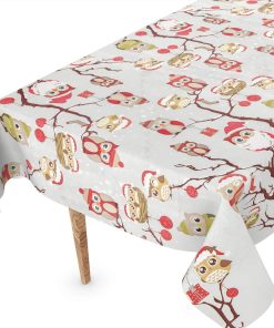Alternative view of Weihnachtstischdecke Wachstuch Tischdecke abwaschbar Wachstischdecke Weihnachten Xmas Eule