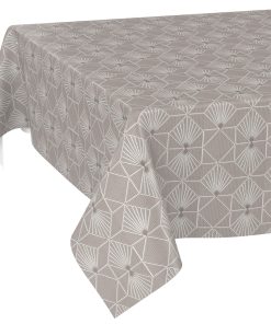 Alternative view of Wachstuchtischdecke Wachstuch Tischdecke abwaschbar Premium Prägung Gartentischdecke Geometrie Grau Silberdruck Breite 140cm