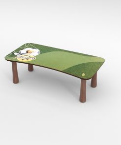 Kinder Tritthocker aus Holz mit Motiv Champions Grün