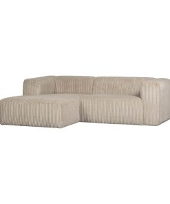 Cord-Sofa Chaiselongue S Links Travertin