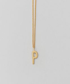 Design Letters Buchstabe P (16 mm) mit oder ohne Kette – 18K vergoldet
