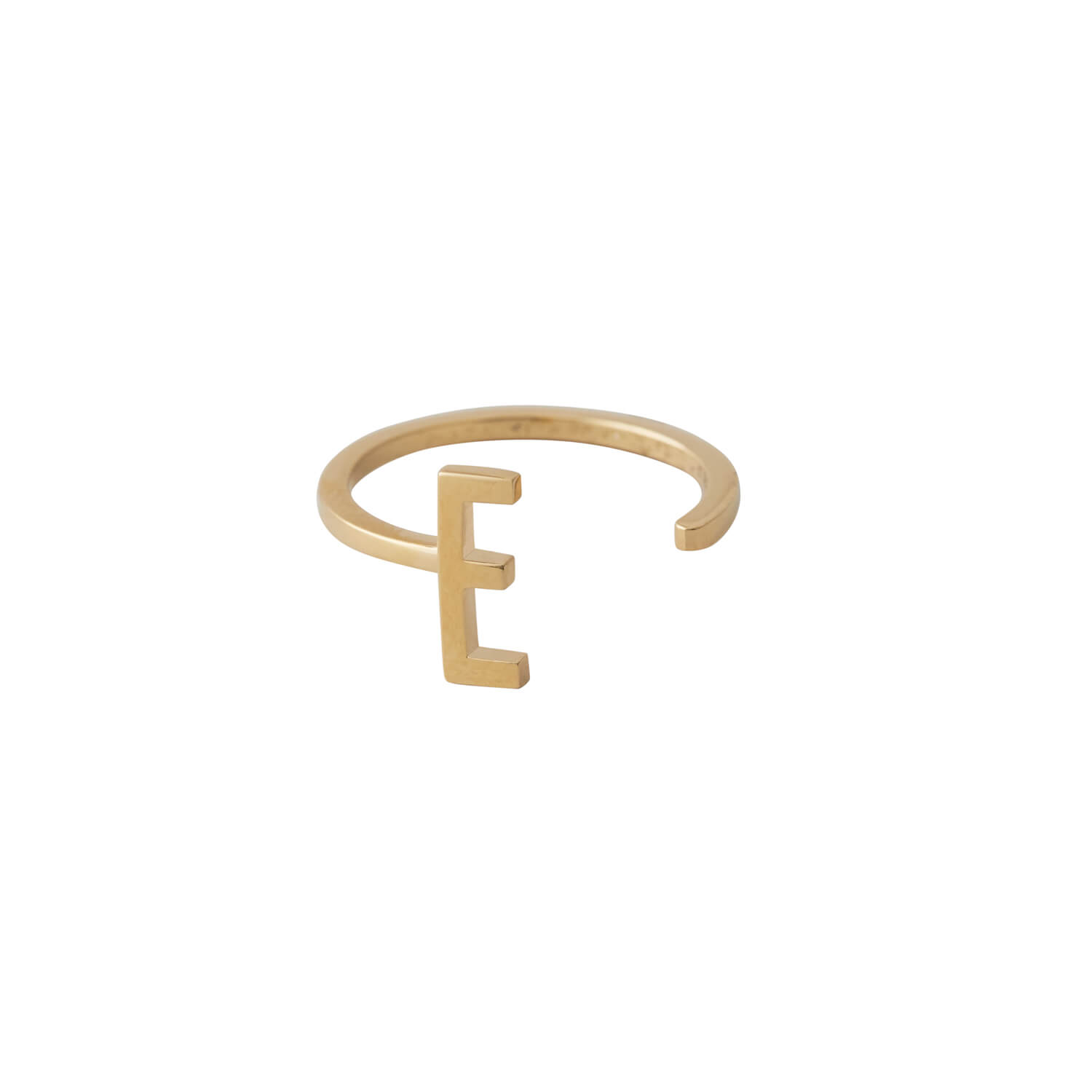 Design Letters Ring Buchstabe E 18k vergoldet