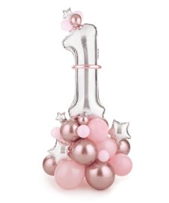 Ballon Bouquet Ziffer „1“ (rosa)