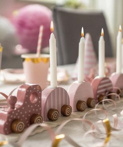 Alternative view of Geburtstagszug mit Kerzenhaltern (rosa)