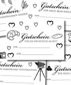 Gutscheine zum Basteln (Vorlagen zum Ausmalen)