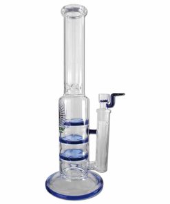 Black Leaf Glasbong m. Triple Turbine und Eisdornen blau