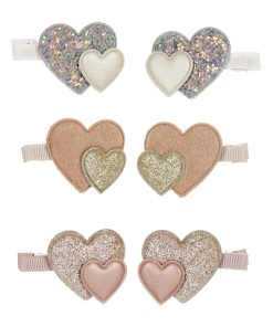 Geschichtete Herzen Mini-Haarclips-Set
