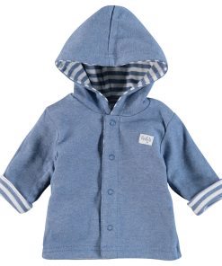 Wendejacke mit Kapuze – Stripe (Blue Melange)