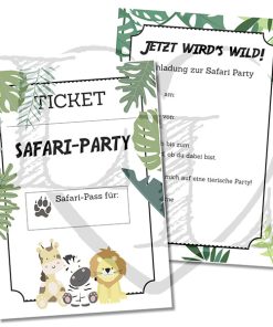 Einladung „Safari Ticket“ (Druckvorlage)