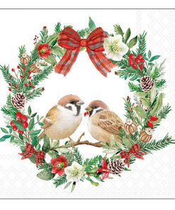 Ambiente Sparrows in Wreath Servietten