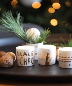 Teelichthalter „All I want …“ (Helle Freude-Kollektion)