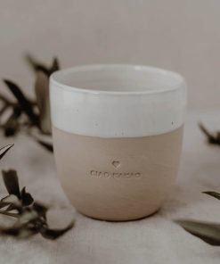 Kleiner Steingut-Becher „Ciao Kakao“